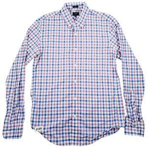 J. Crew Men's Slim Fit Long-Sleeved Button-Up Shirt Medium Pastel Check